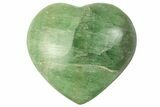Polished Fluorescent Green Fluorite Heart - Madagascar #256190-1